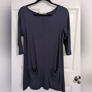 Fighting Eel Dark Blue Dress with Front Pockets Size M